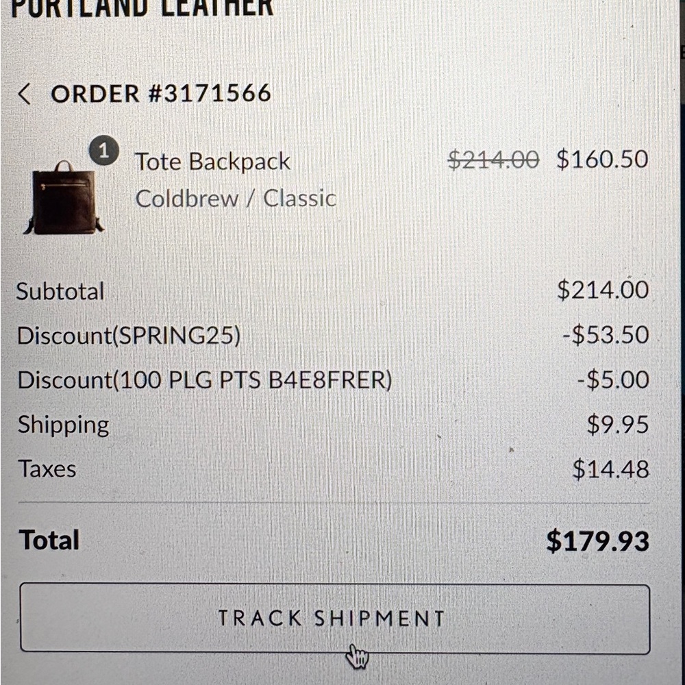 Portland Leather Goods Tote Backpack - Classic - Picture 7 of 7